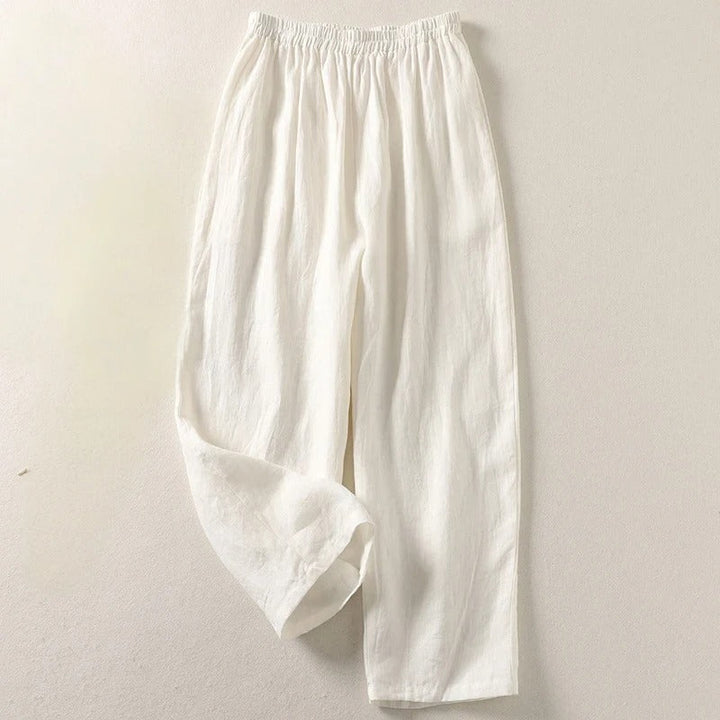 Fließende Leichte Damen Baumwoll-Leinen-Hose