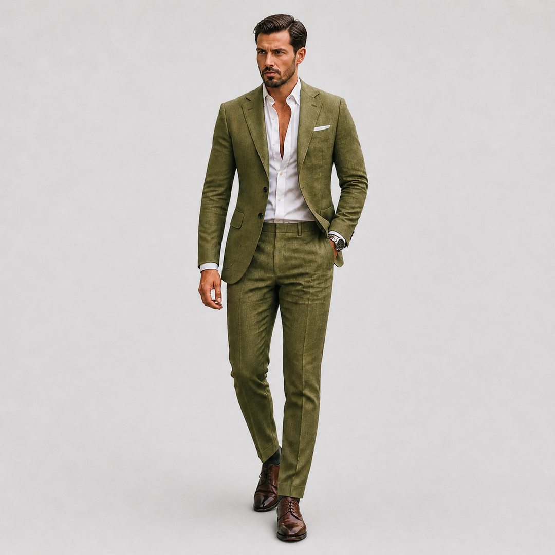 Eleganter Leinen Herren Anzug