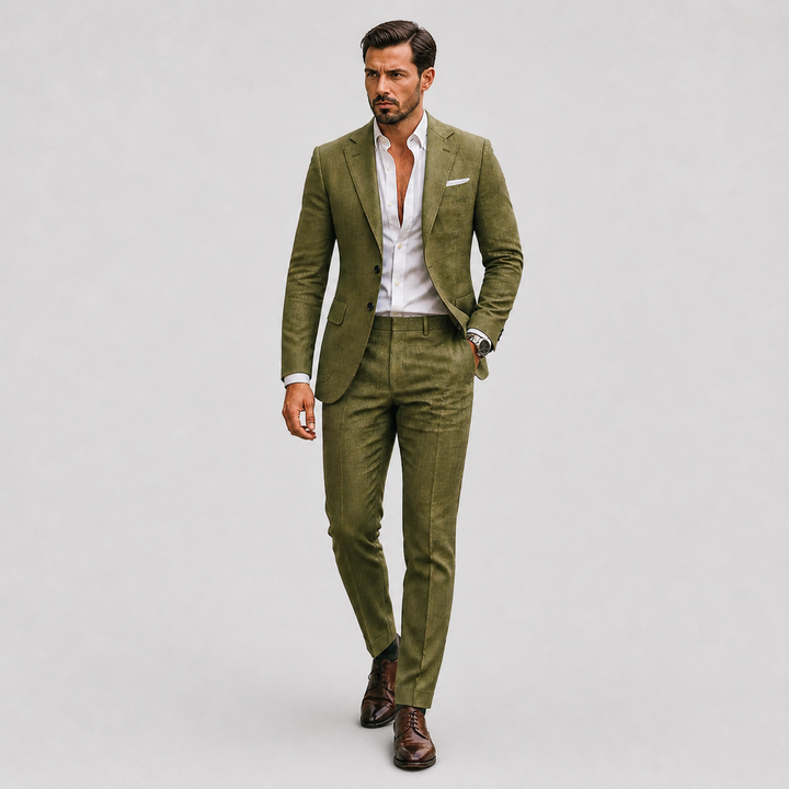 Eleganter Leinen Herren Anzug