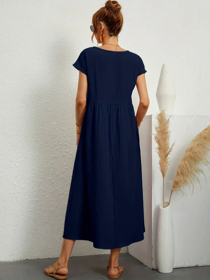 Elegantes Fließendes Damen Midikleid