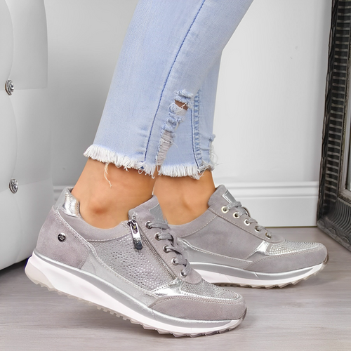Atmungsaktive Ergonomische Damen Sneakers mit Reißverschluss