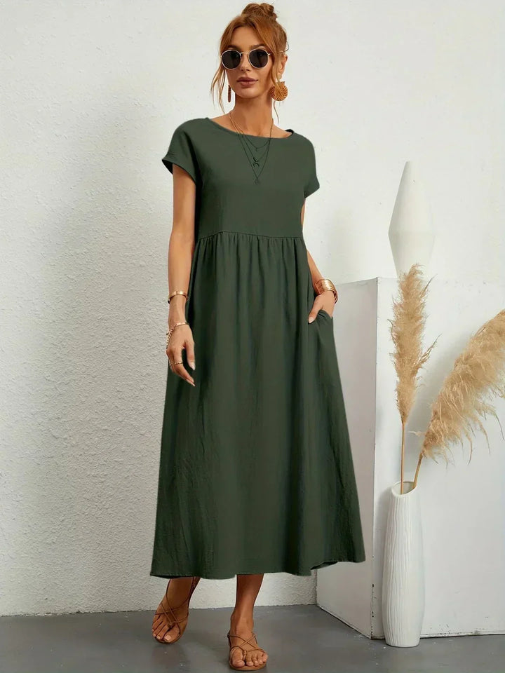 Elegantes Fließendes Damen Midikleid