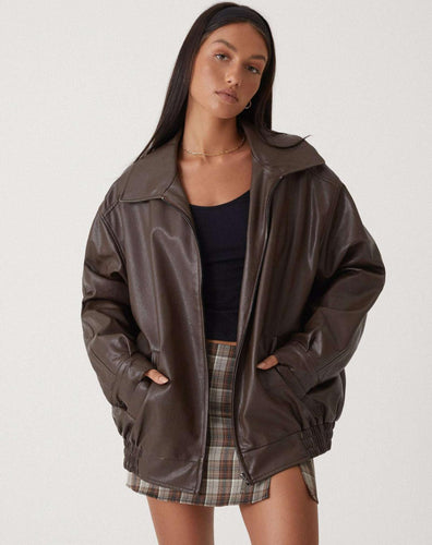 Lederjacke Damen | Lockerer Schnitt & cleanes Statement