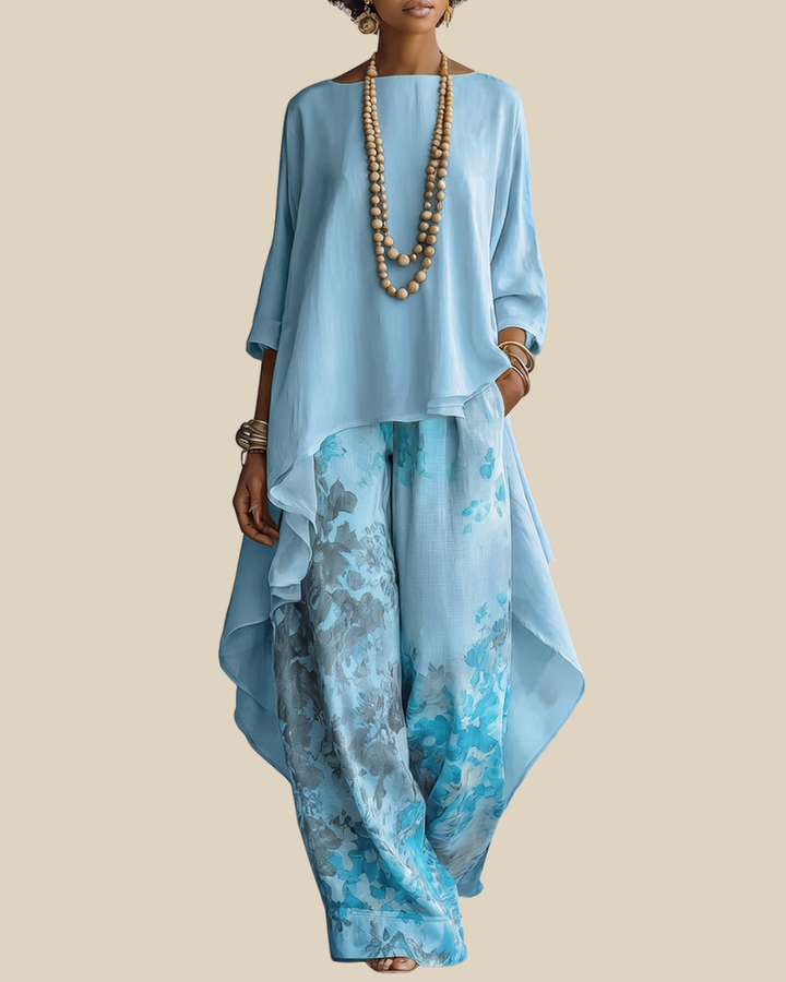 Luftiges Damen Zweiteiler Set mit floraler Hose