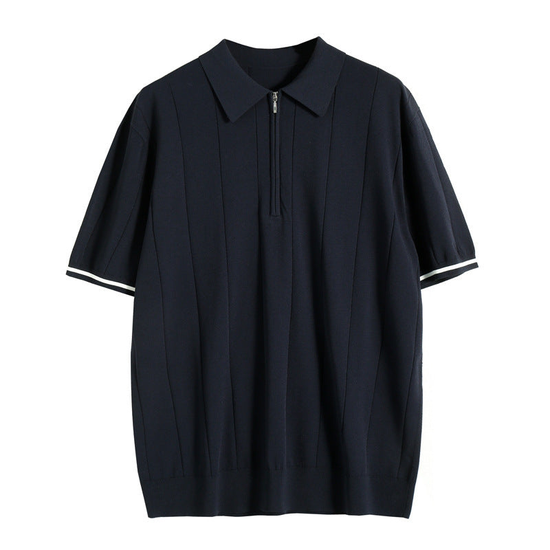 Laurel Klassisches Herren Poloshirt mit Reißverschluss