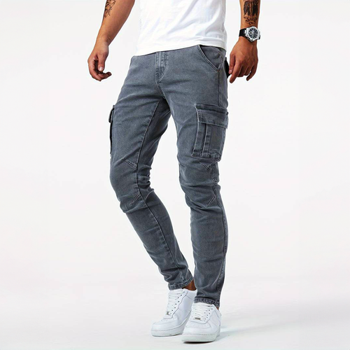 Flexible Herren Cargo-Jeans mit komfortablem Stretch