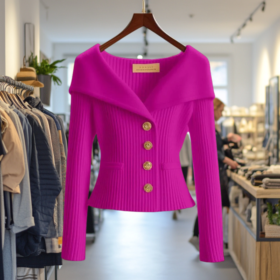 Juliana Eleganter Damen Strickjacke mit Knöpfen