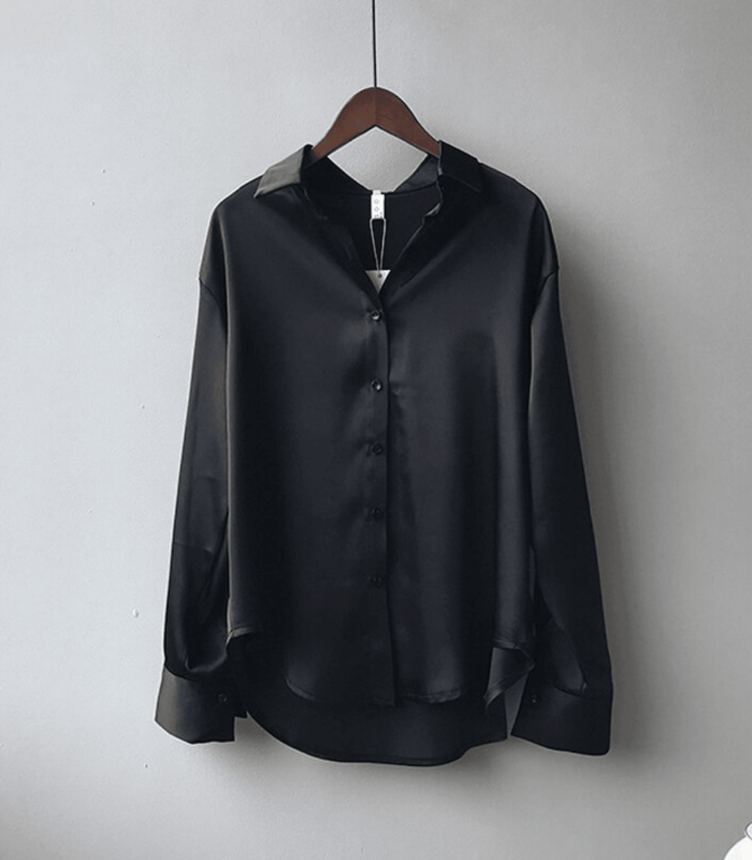Elegante Satin Damen Bluse mit Knöpfen
