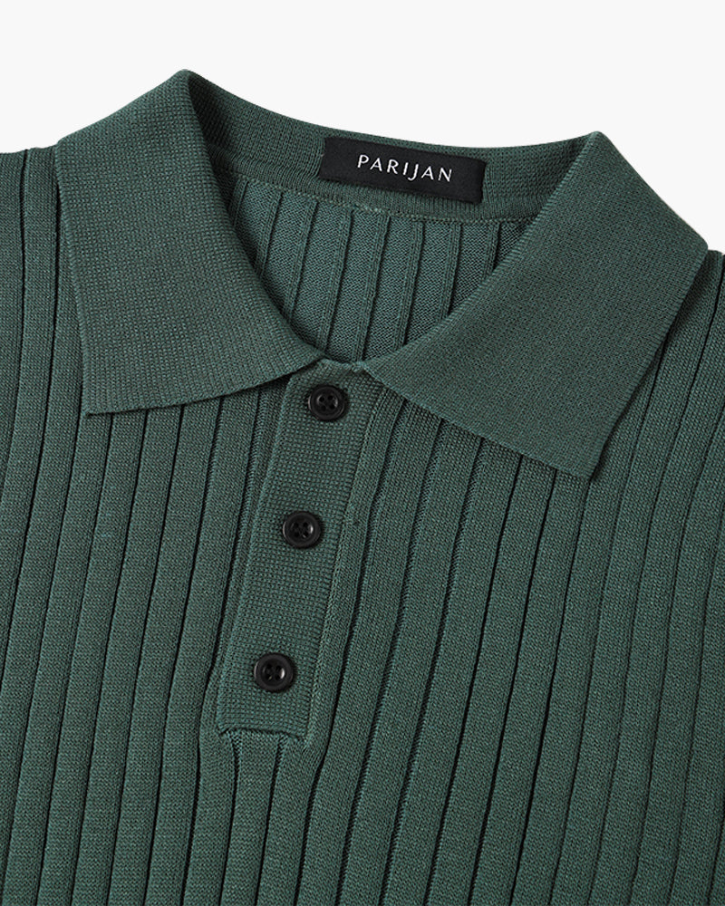 Elegantes Gestricktes Herren Poloshirt aus Baumwolle