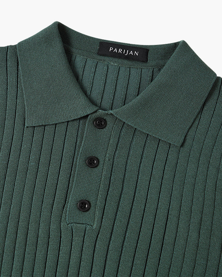 Elegantes Gestricktes Herren Poloshirt aus Baumwolle