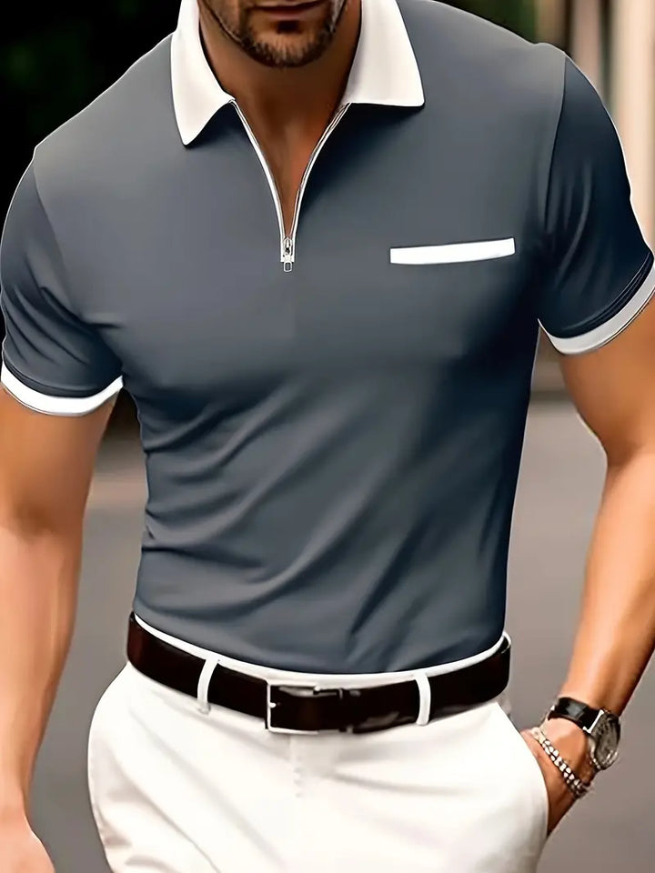 Atmungsaktives Sportliches Herren V-Ausschnitt Golfshirt