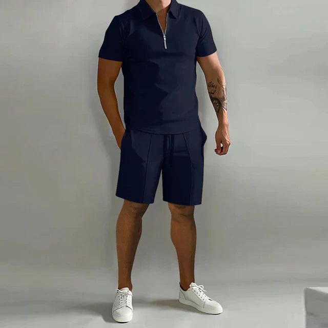 Elegantes Sommerliches Herren Polo- und Shorts-Set
