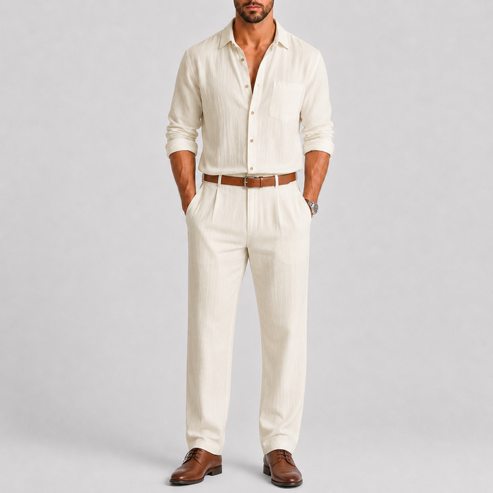 Elegantes Sommerliches Herren Hemd &amp; Hosen Set