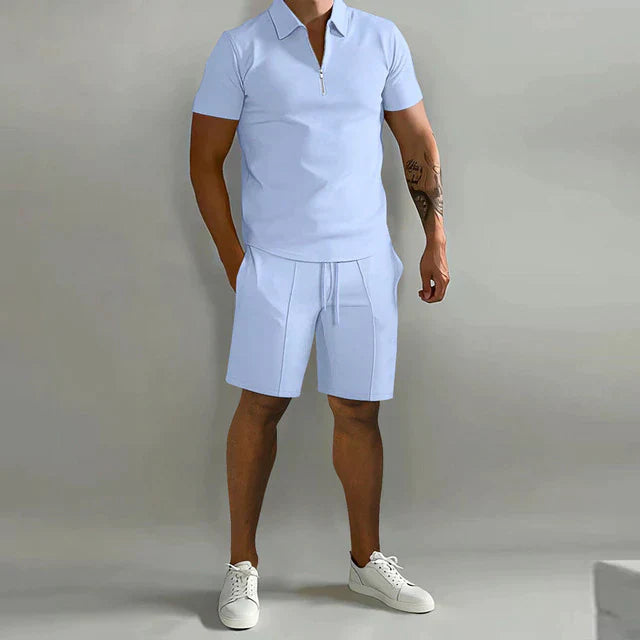 Elegantes Sommerliches Herren Polo- und Shorts-Set