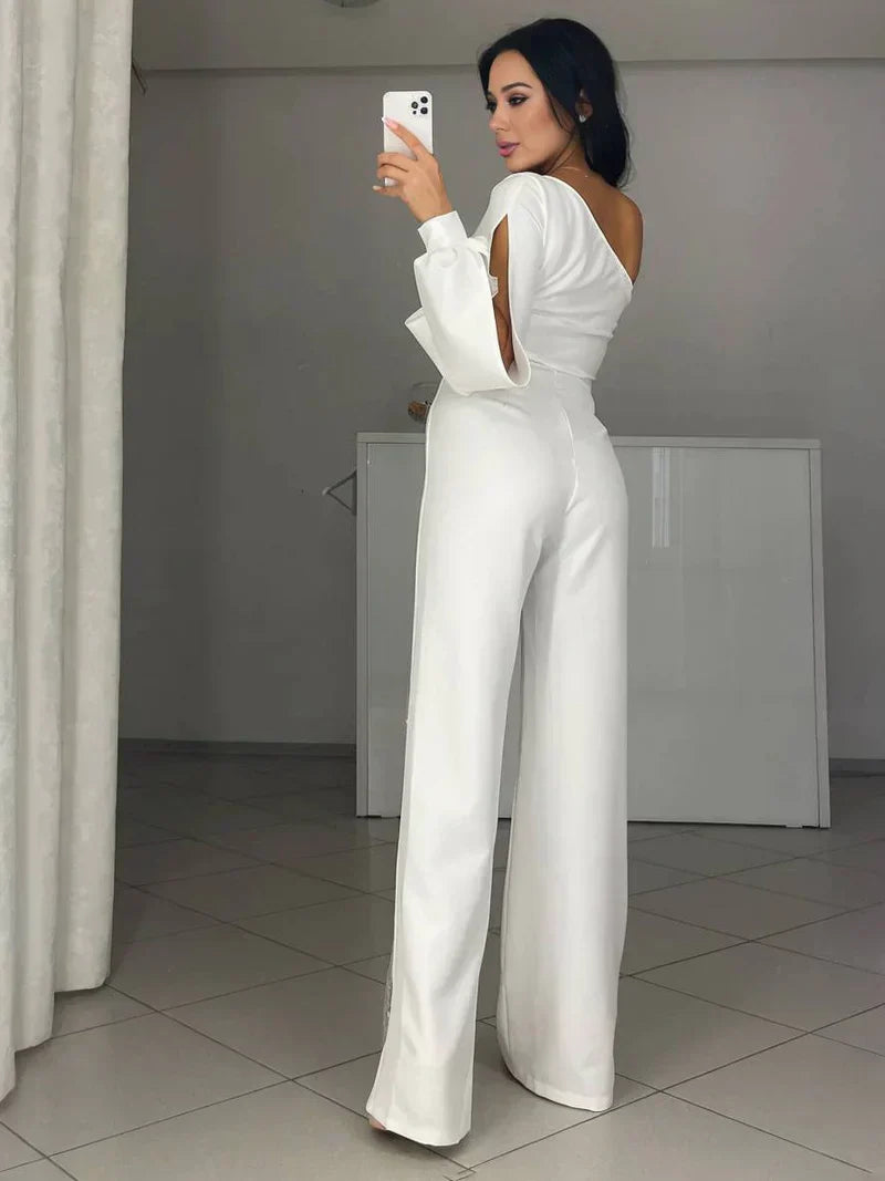Eleganter One-Shoulder Damen Jumpsuit