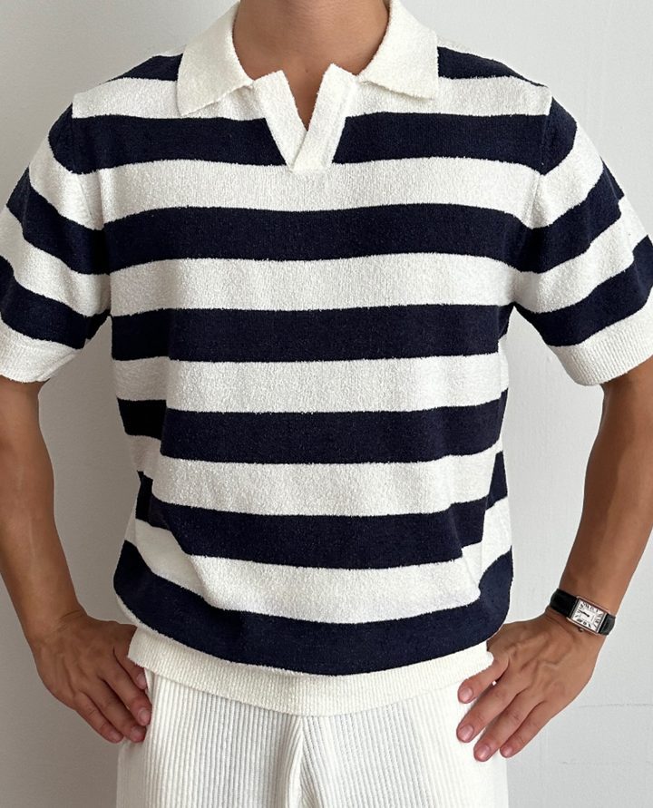 Lässiges Gestreiftes Herren Poloshirt