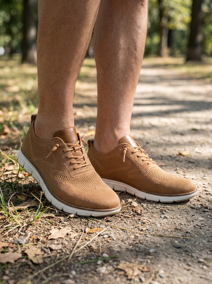 Atmungsaktive Leichte Herren Sneaker in Strickoptik