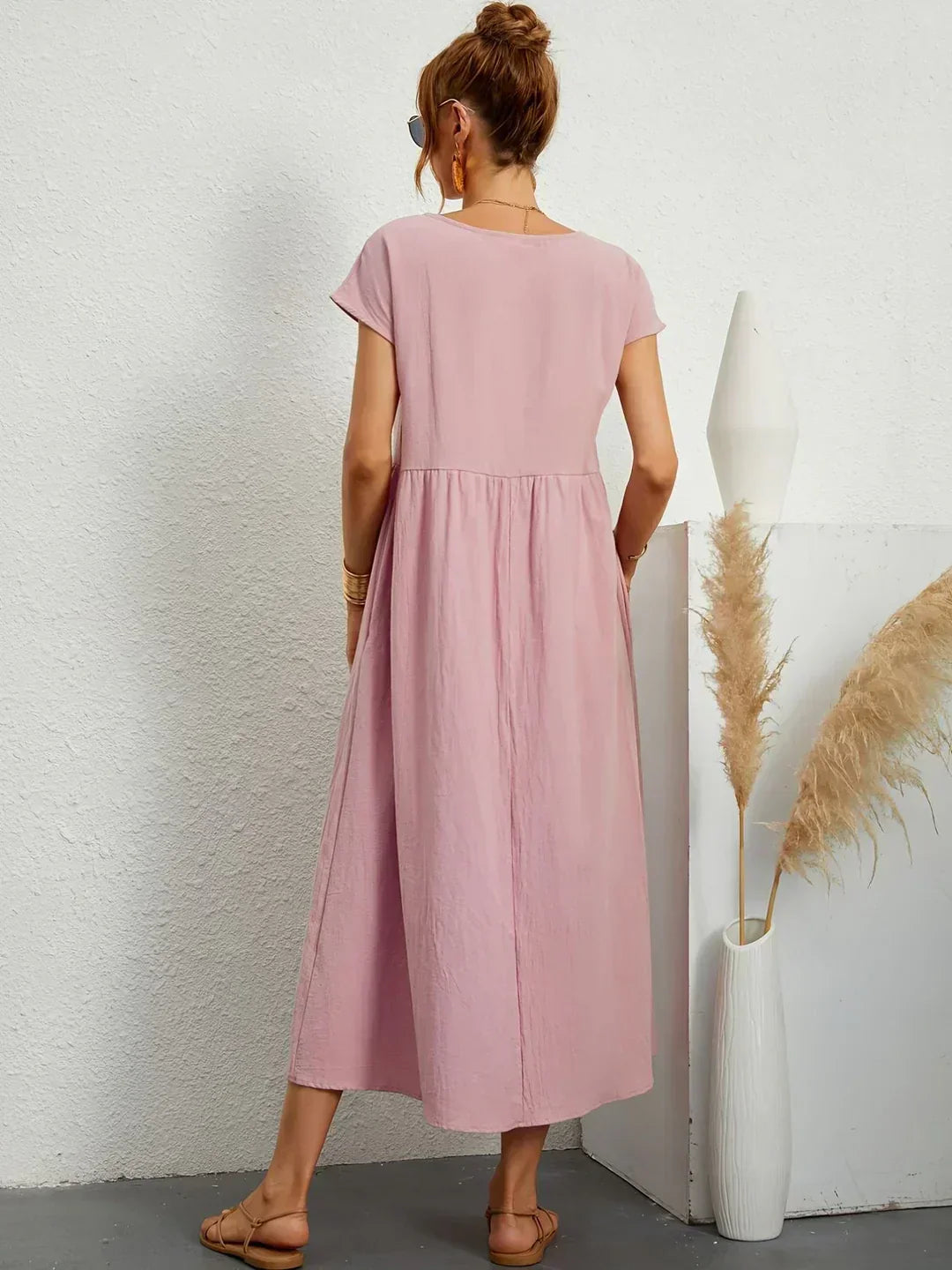 Elegantes Fließendes Damen Midikleid