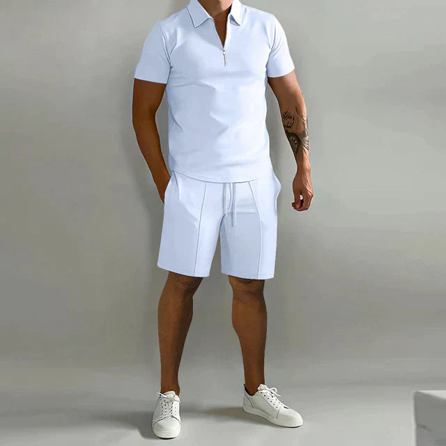Elegantes Sommerliches Herren Polo- und Shorts-Set