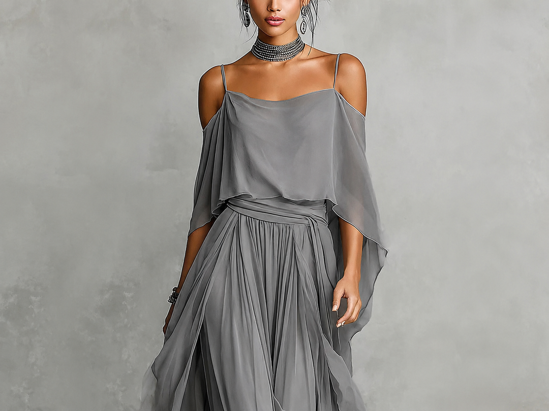 Elegantes Chiffon Damen Set