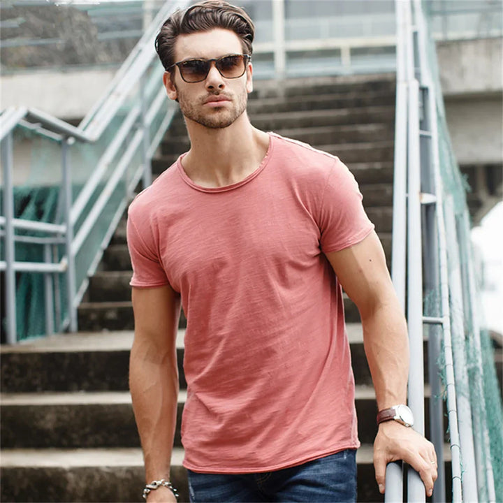 Atmungsaktives Leichtes Herren Rundhals T-Shirt