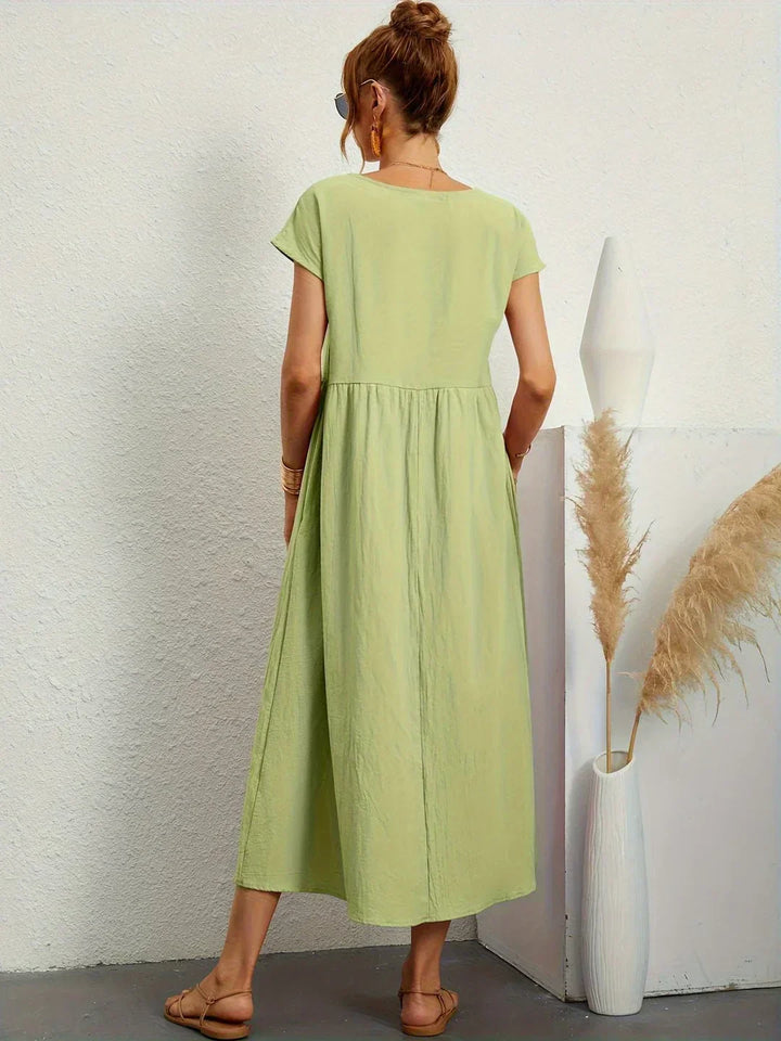 Elegantes Fließendes Damen Midikleid