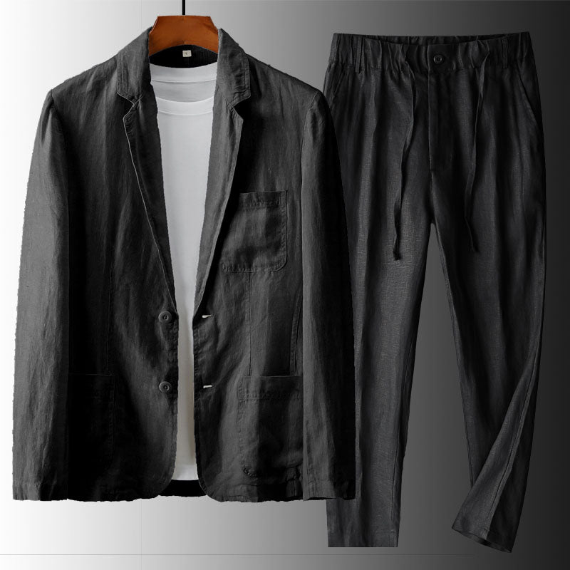 Elegantes Sommerliches Herren Leinen-Anzug-Set