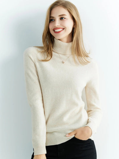 Kuscheliger und warmer Damen Rollkragenpullover aus Merinowolle