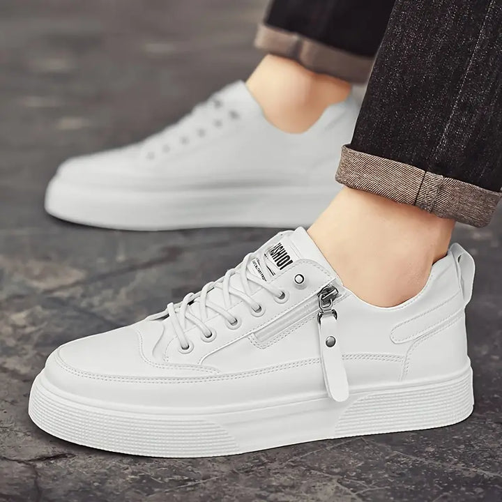 Elegante Herren Leder-Sneakers mit Seitenreißverschluss