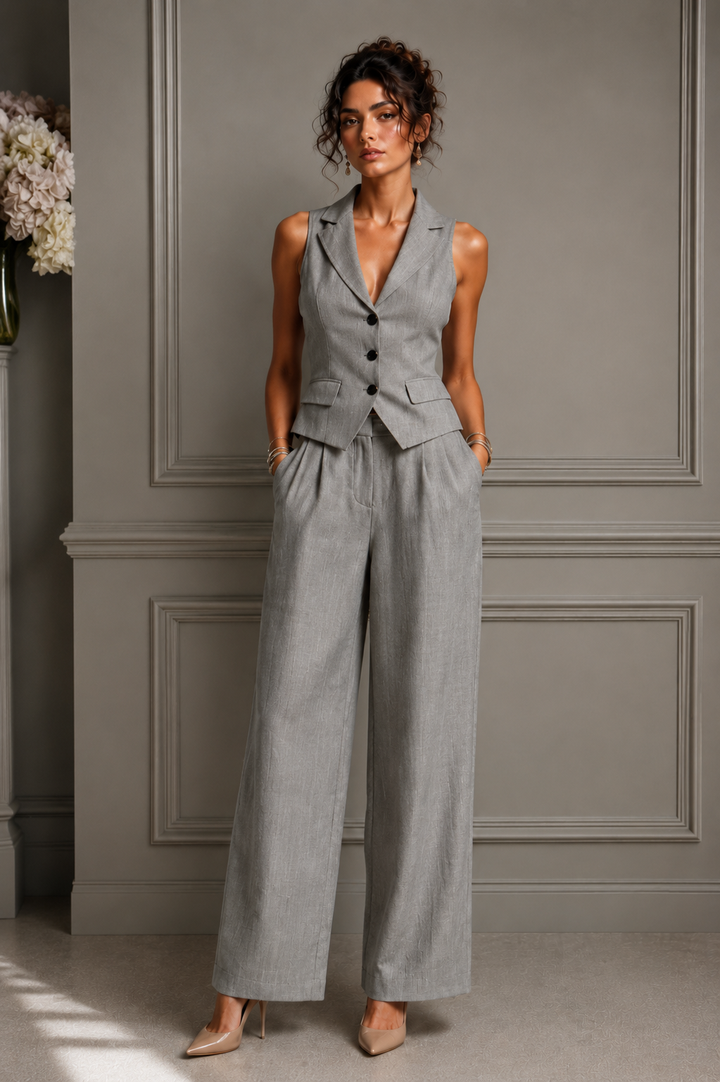 Elegantes Fließendes Damen Zweiteiler-Set