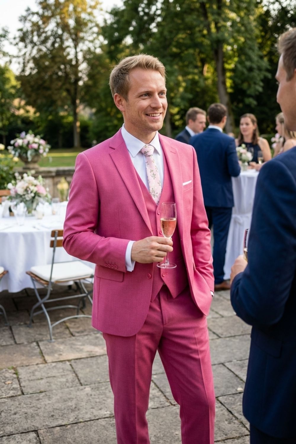 Eleganter 3-Teiliger Herren Anzug mit Weste