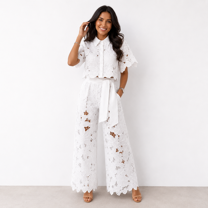 Elegantes Zweiteiliges Damen Set mit Spitze