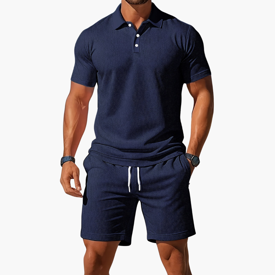 Leichtes Sommerliches Herren Polo- und Shorts-Set