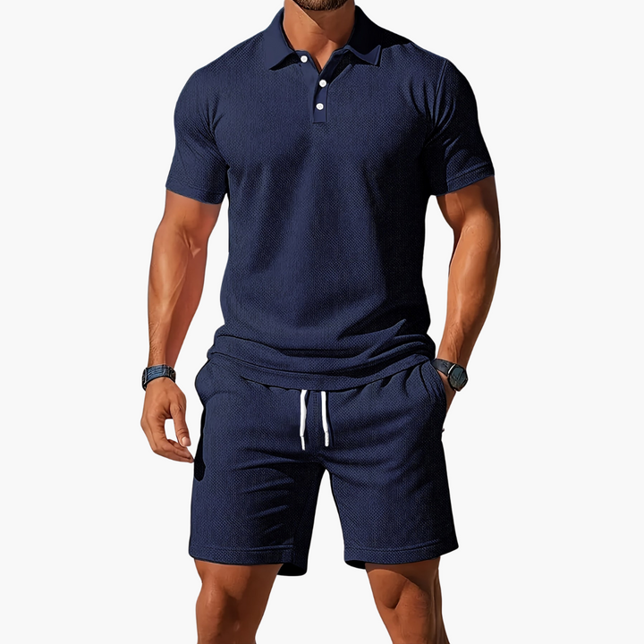 Leichtes Sommerliches Herren Polo- und Shorts-Set