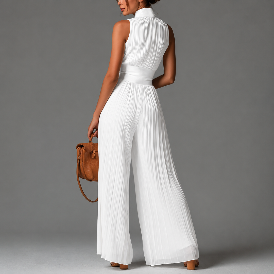 Eleganter Femininer Damen Neckholder-Jumpsuit mit weitem Bein