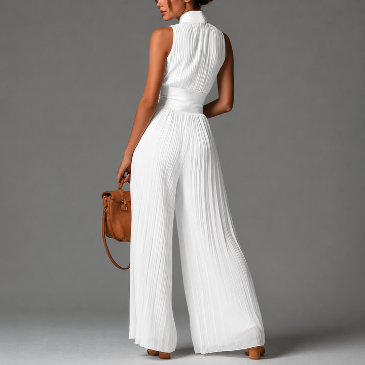 Eleganter Femininer Damen Neckholder-Jumpsuit mit weitem Bein