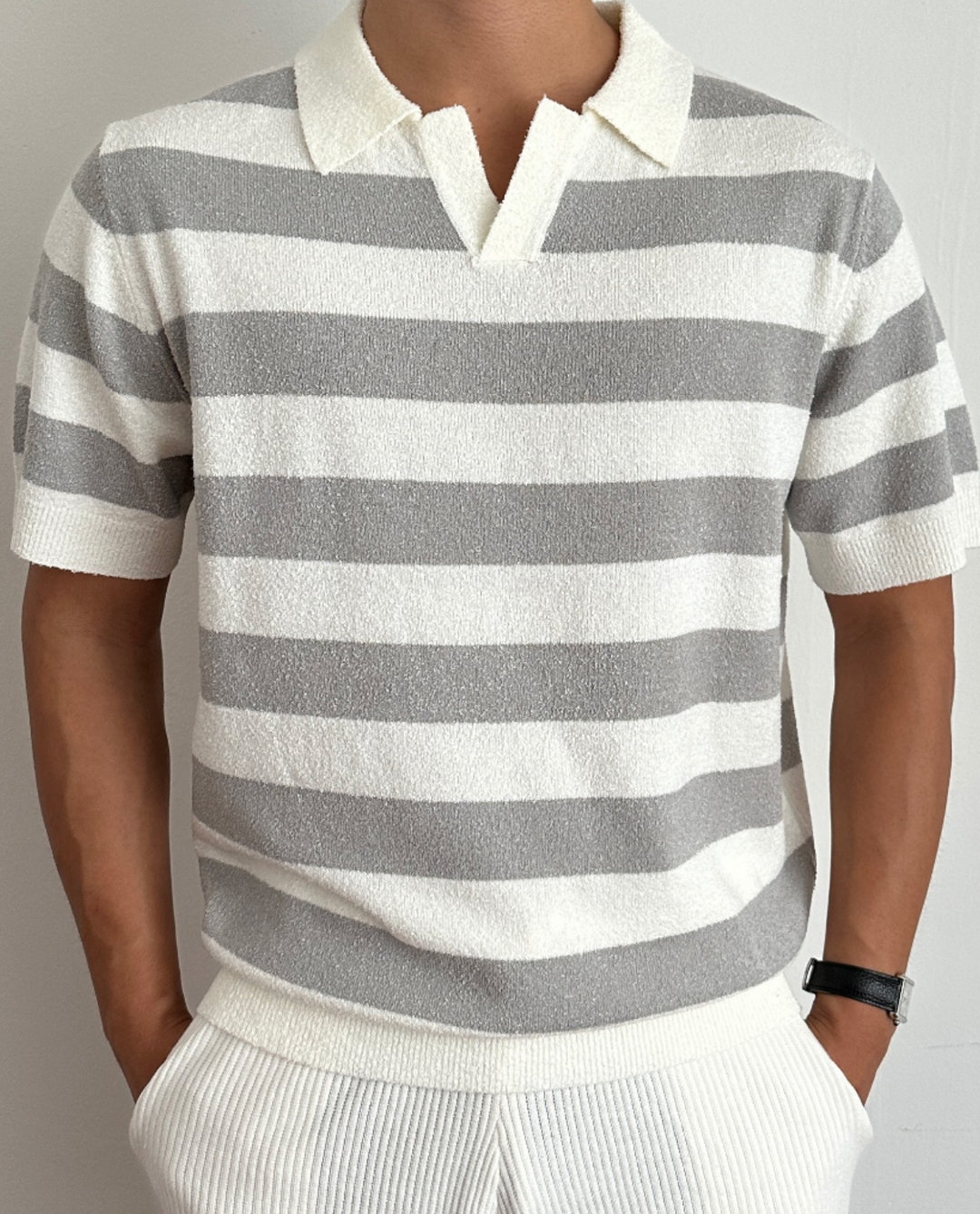 Lässiges Gestreiftes Herren Poloshirt