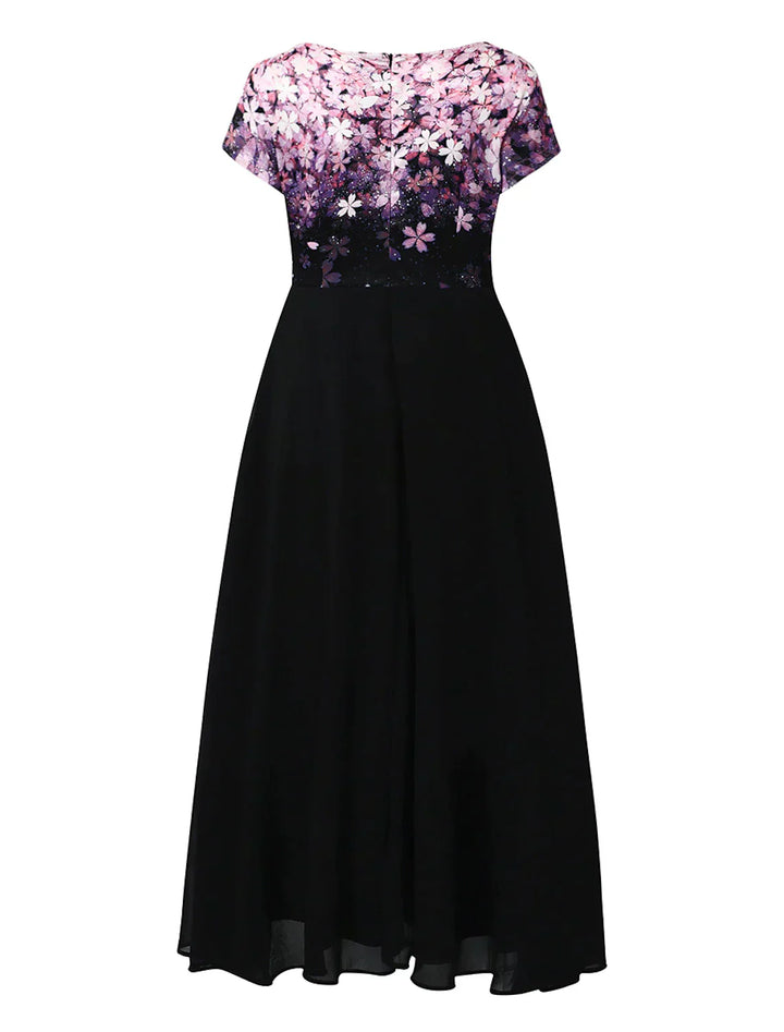 Elegantes Blumen Damen Kleid