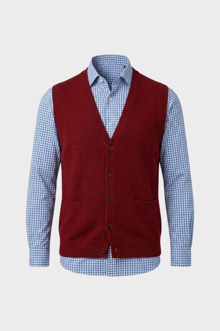 Klassische Herren Strickweste mit V-Ausschnitt