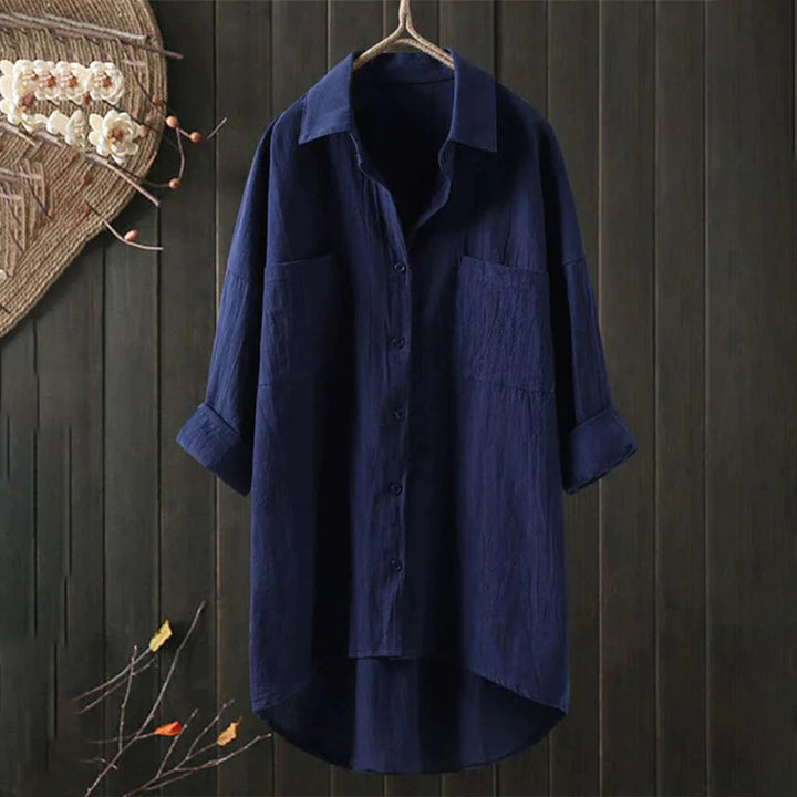 Elegantes Langarm Damen Button-Down-Hemd