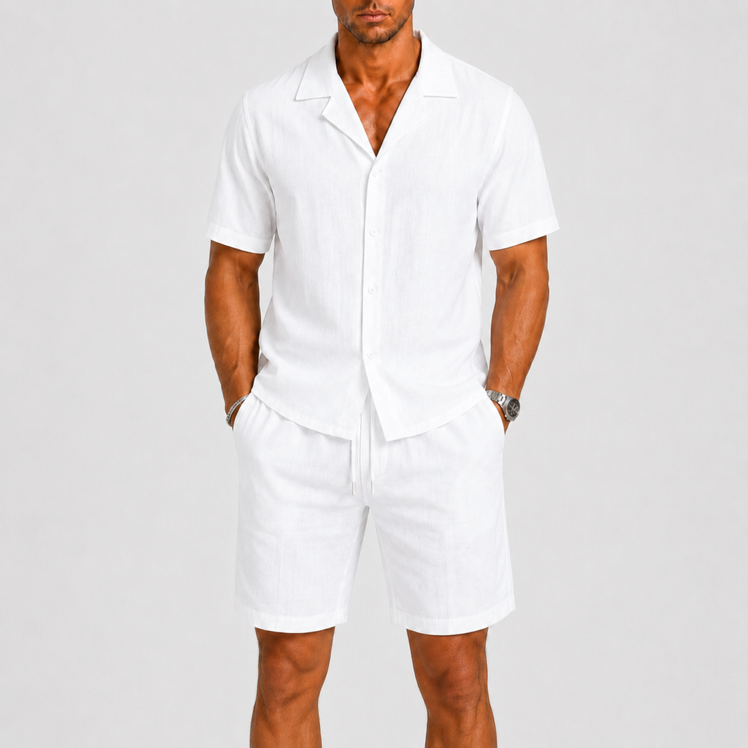 Leichtes Sommerliches Herren Leinen-Set