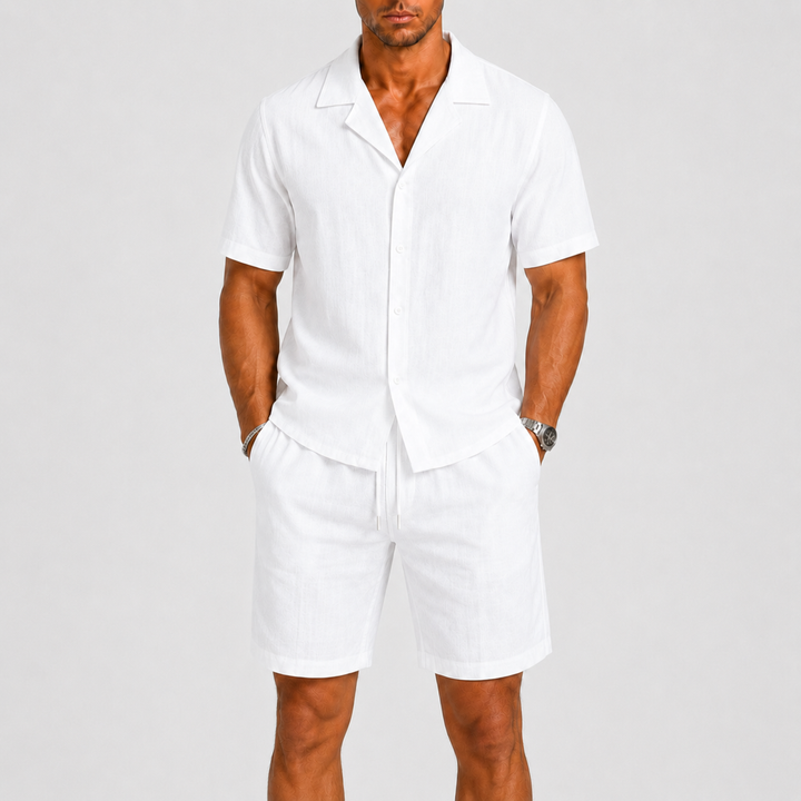 Leichtes Sommerliches Herren Leinen-Set