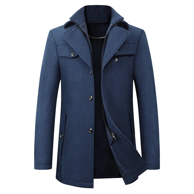 Wintermantel Herren | Eleganter Stehkragen | Warm &amp; Stilvoll für Business