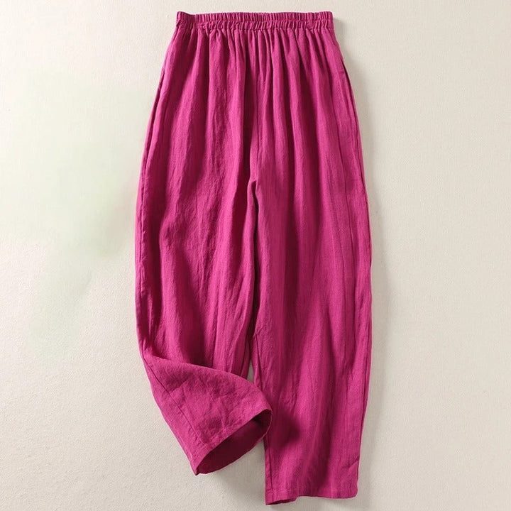 Fließende Leichte Damen Baumwoll-Leinen-Hose
