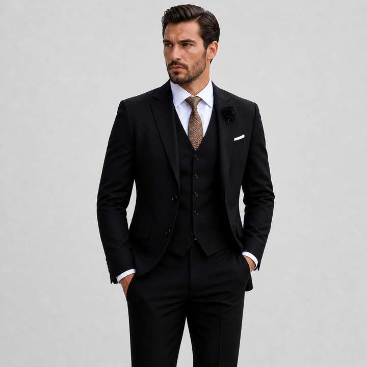 Eleganter Slim-Fit Herren Dreiteiliger Anzug
