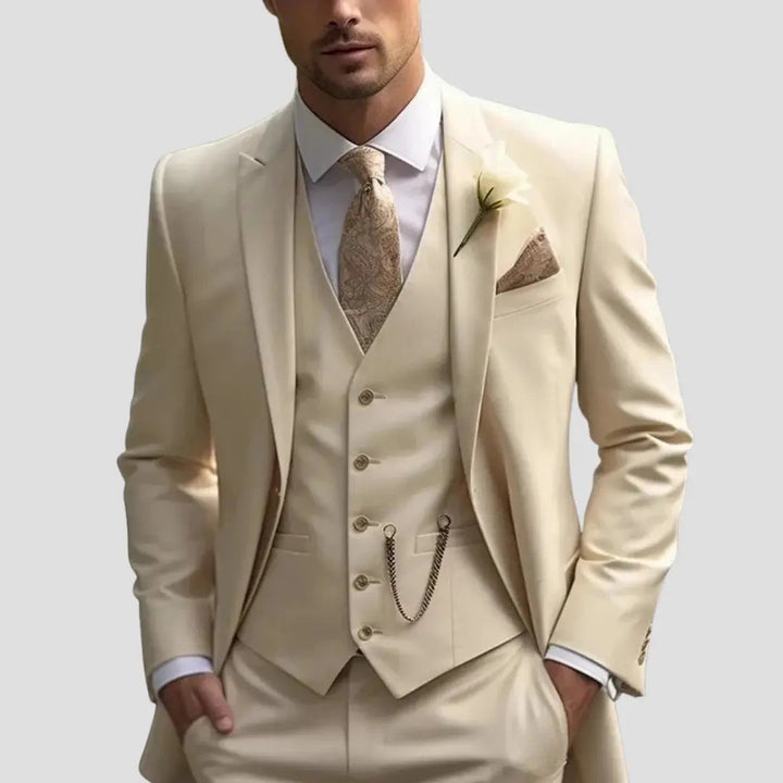 Eleganter Slim Fit Herren Dreiteiliger Anzug