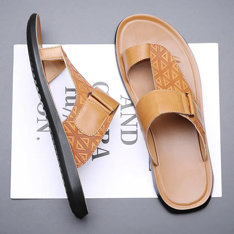 Elegante Leder Herren Sandalen
