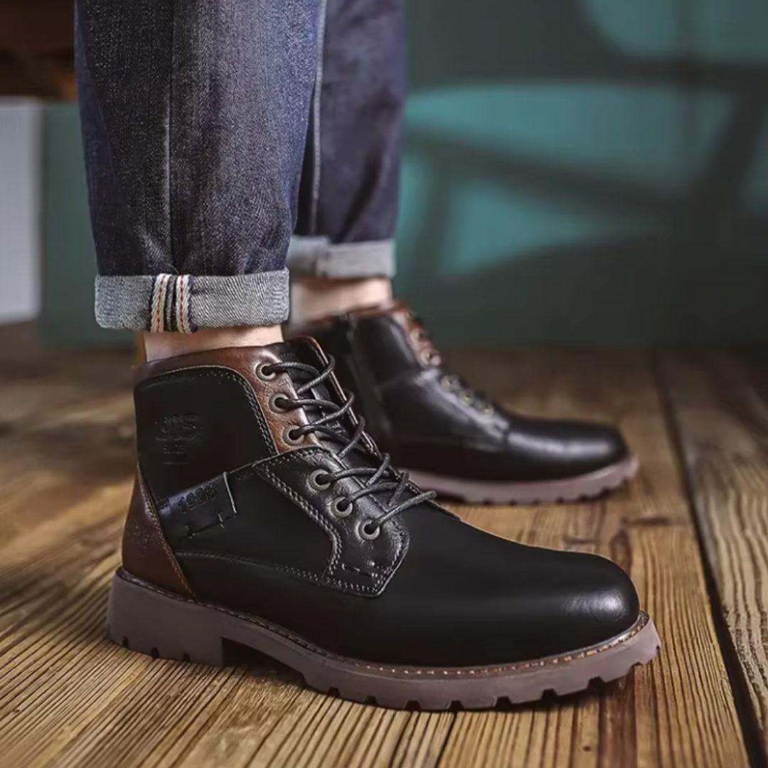 Robuste Vintage Herren Lederstiefel