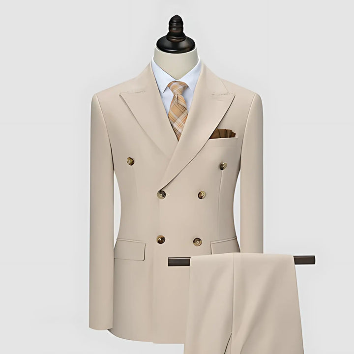 Eleganter Zweireiher Herren Anzug mit Spitzrevers