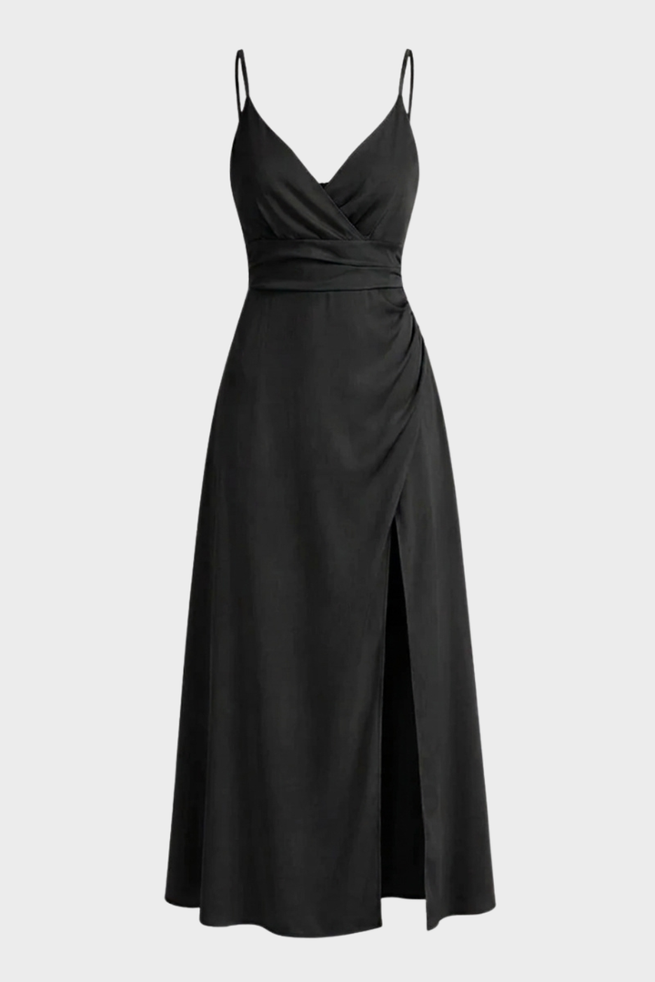 Elegantes Damen Wickel-Maxikleid mit Spaghettiträgern